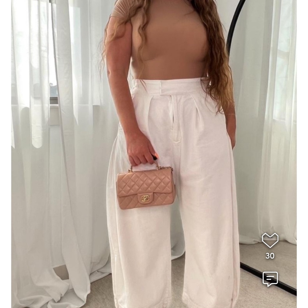 Free People White Wide Leg Pants